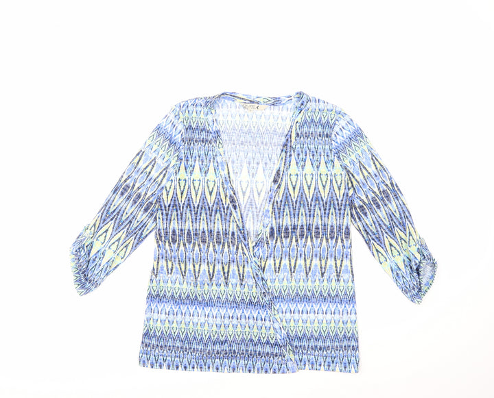 M&Co Womens Blue Cardigan Jumper Size 10