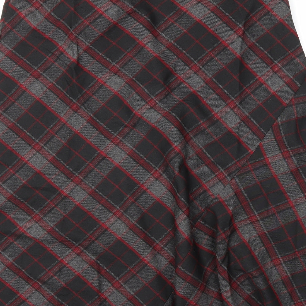 isle Womens Black Check  A-Line Skirt Size 16