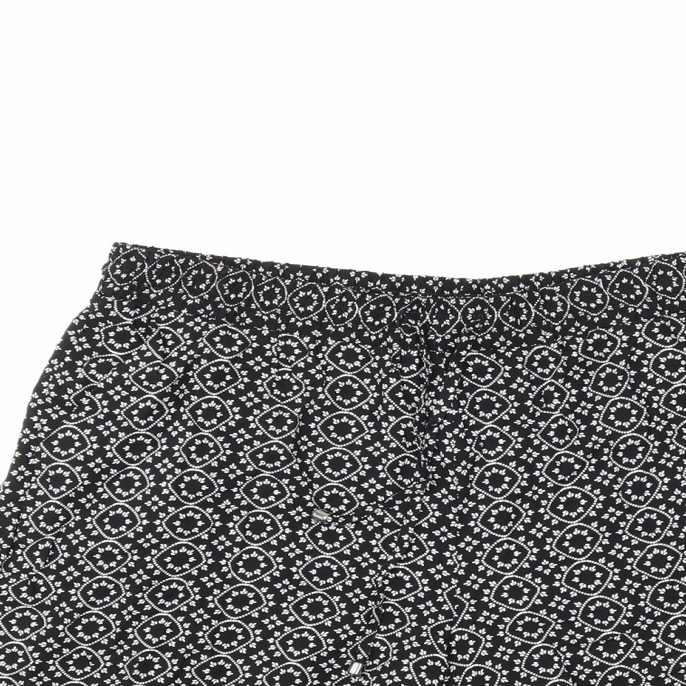 Papaya Womens Black Floral  Culotte Shorts Size 16