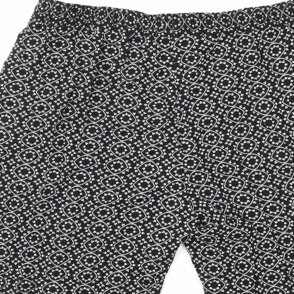 Papaya Womens Black Floral  Culotte Shorts Size 16