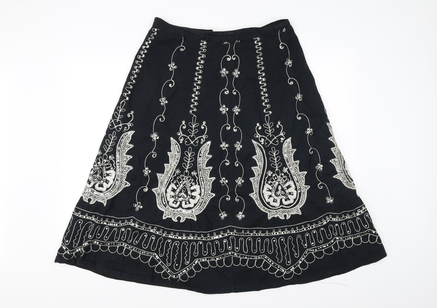 Atmosphere Womens Black Floral  A-Line Skirt Size 12
