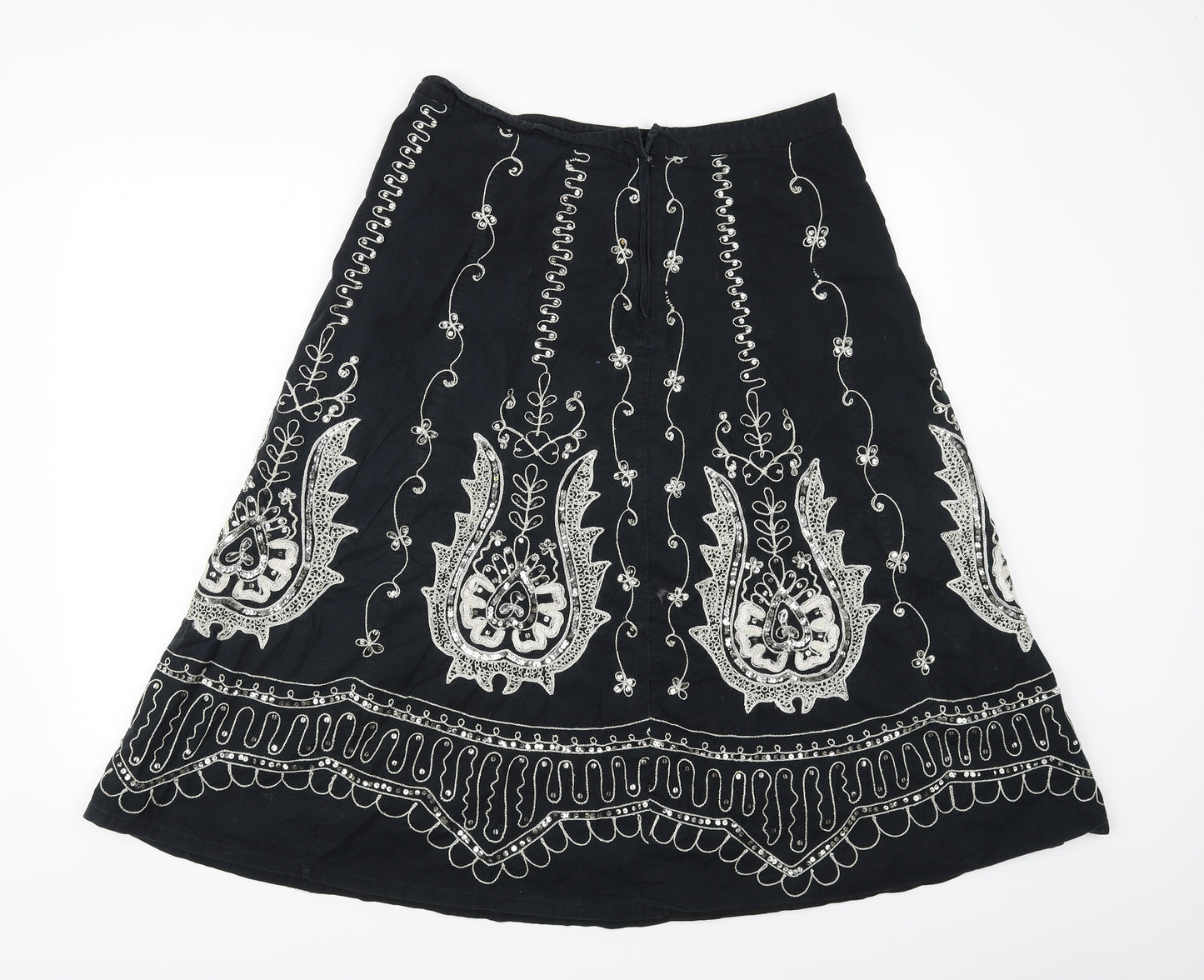 Atmosphere Womens Black Floral  A-Line Skirt Size 12