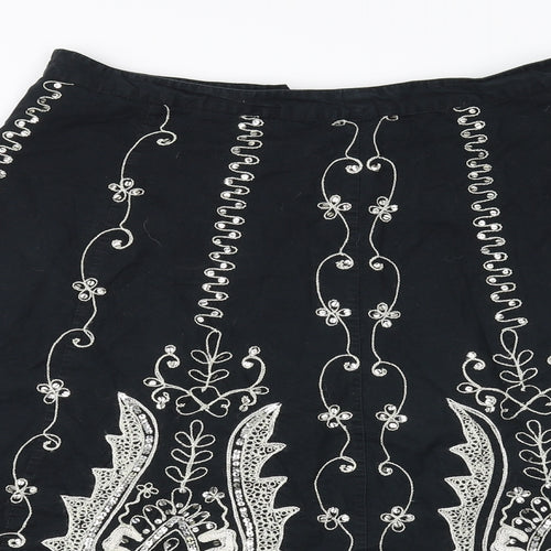 Atmosphere Womens Black Floral  A-Line Skirt Size 12
