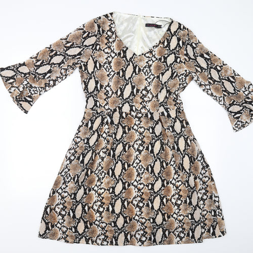 Lenki  Womens Multicoloured Animal Print  Fit & Flare  Size 14