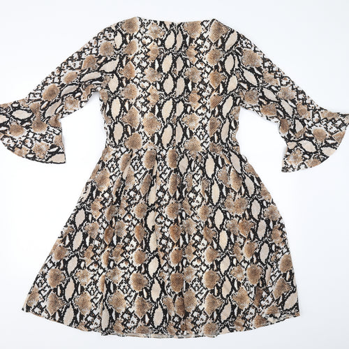 Lenki  Womens Multicoloured Animal Print  Fit & Flare  Size 14