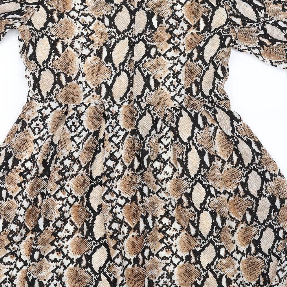Lenki  Womens Multicoloured Animal Print  Fit & Flare  Size 14