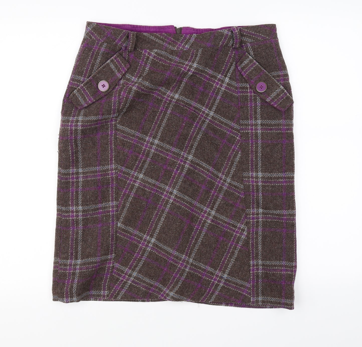 Tayberry  Womens Purple Check  A-Line Skirt Size 12