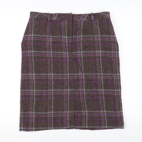 Tayberry  Womens Purple Check  A-Line Skirt Size 12