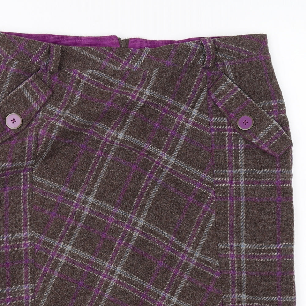 Tayberry  Womens Purple Check  A-Line Skirt Size 12