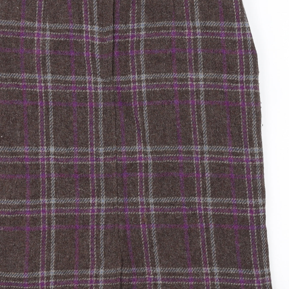 Tayberry  Womens Purple Check  A-Line Skirt Size 12