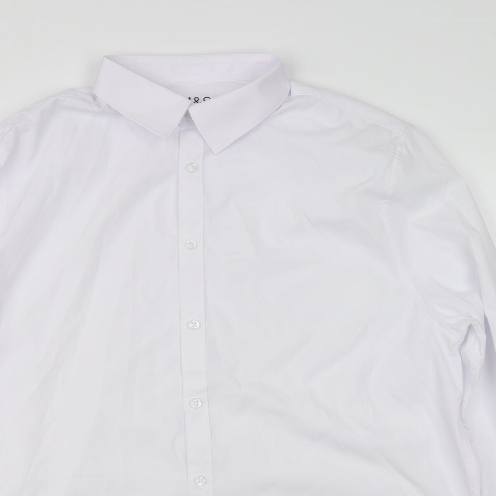 Marks and Spencer Boys White   Basic Button-Up Size 15-16 Years