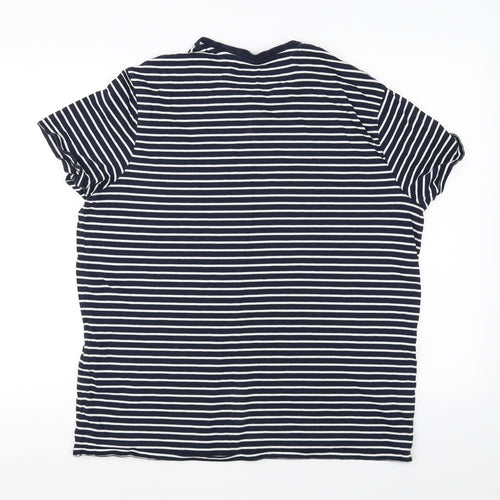 TU Mens Blue Striped   T-Shirt Size L