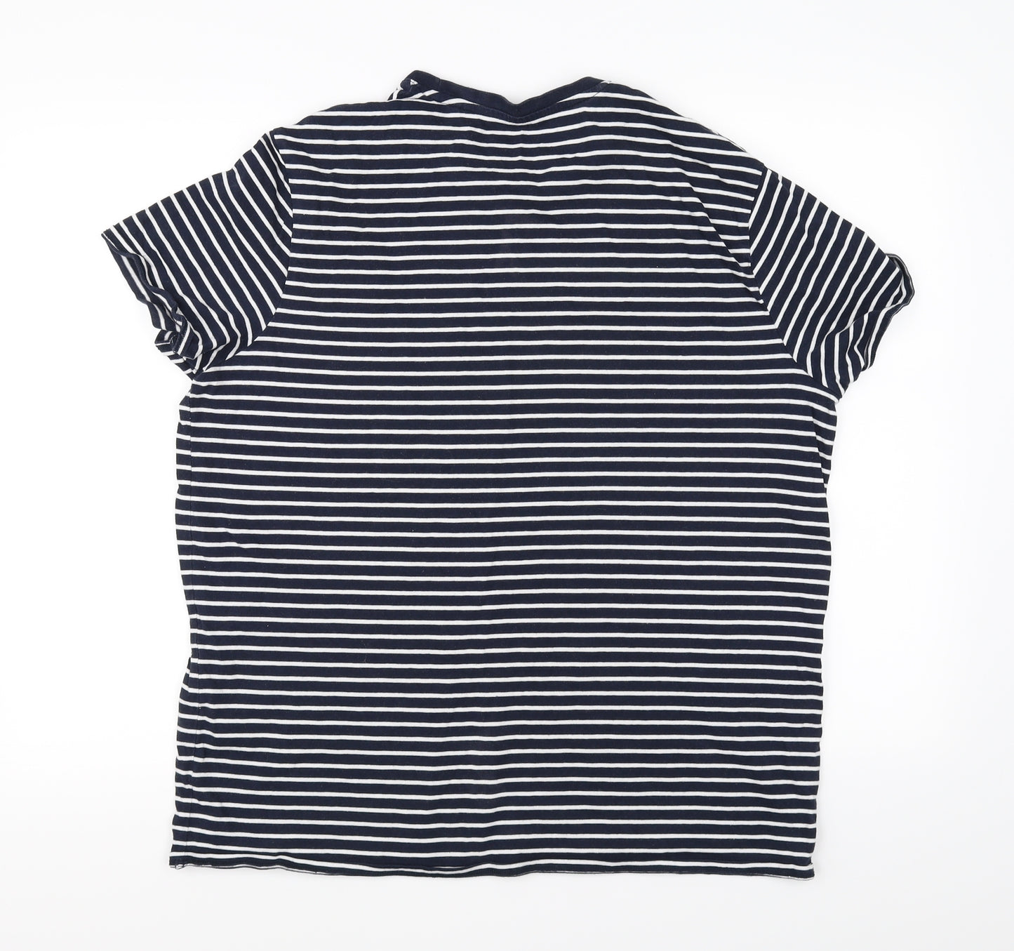 TU Mens Blue Striped   T-Shirt Size L