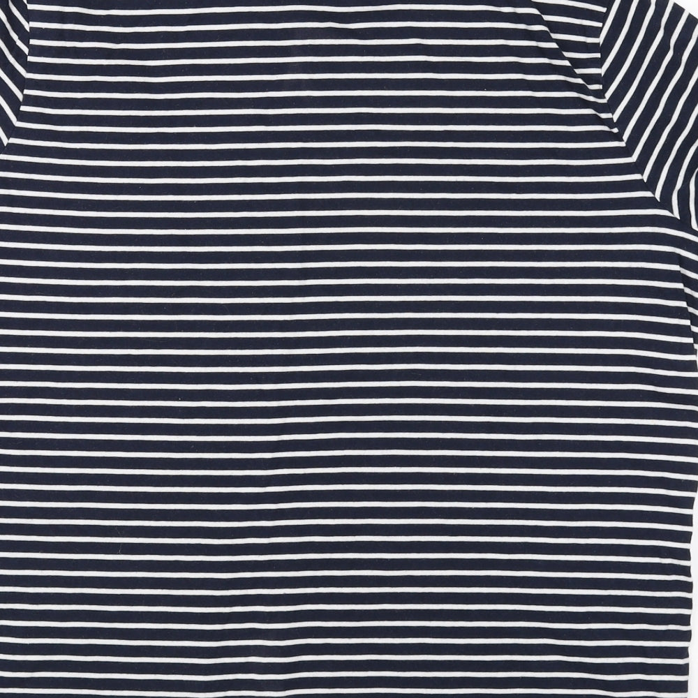 TU Mens Blue Striped   T-Shirt Size L