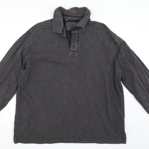 North Coast Mens Grey   Henley Sweatshirt Size XL