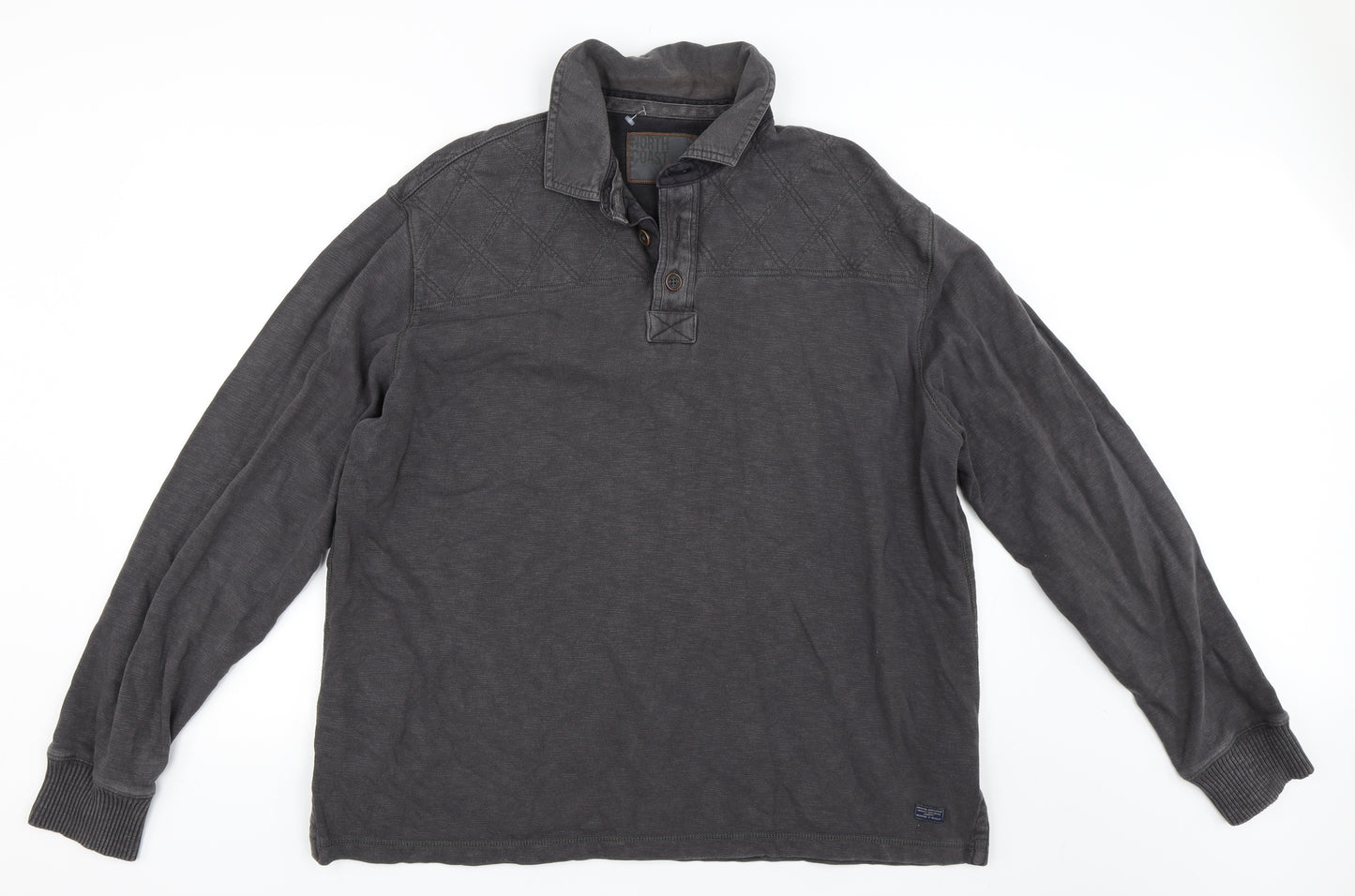 North Coast Mens Grey   Henley Sweatshirt Size XL