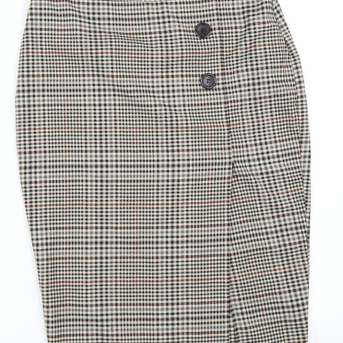 Primark Womens Beige Check  Straight & Pencil Skirt Size 10