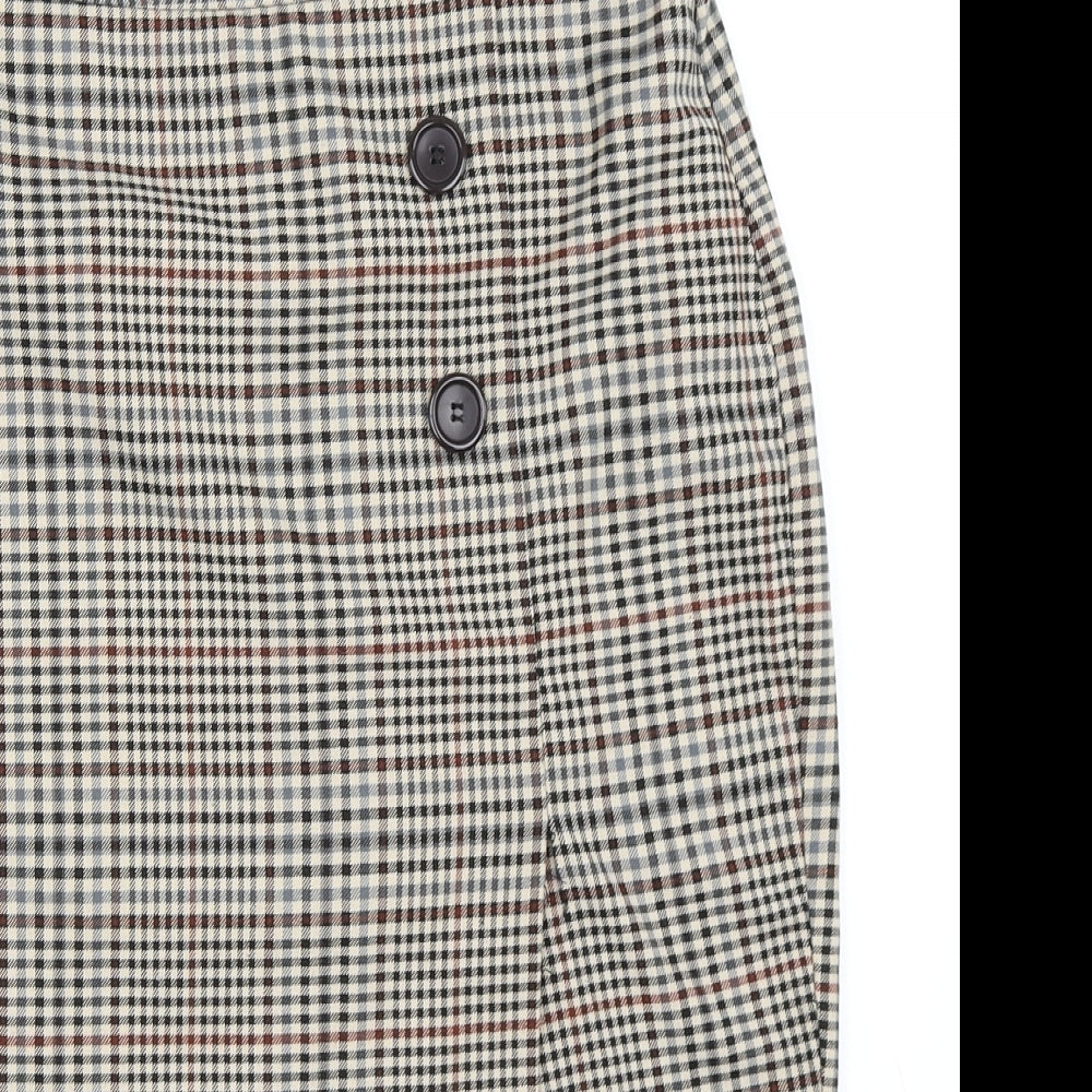Primark Womens Beige Check  Straight & Pencil Skirt Size 10