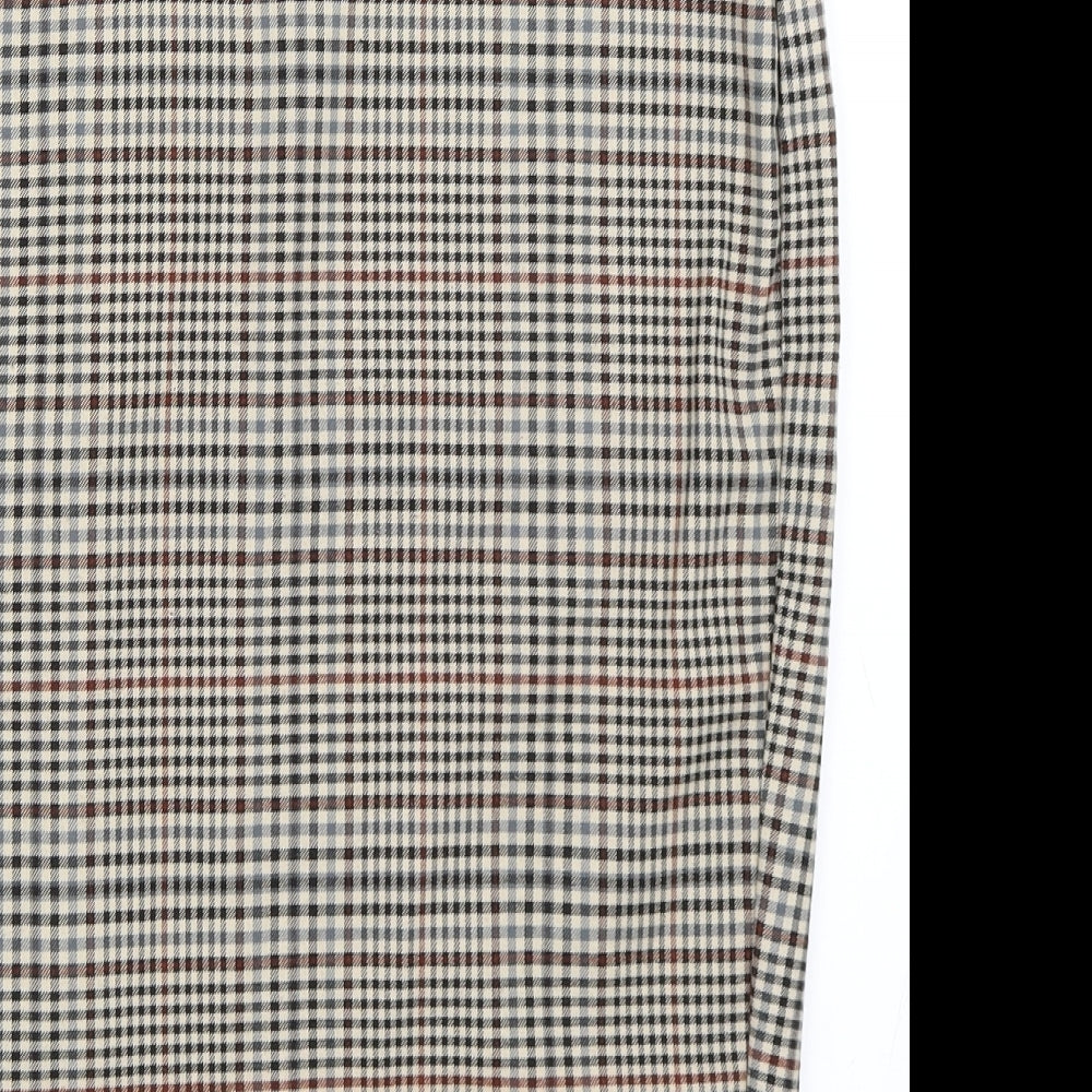 Primark Womens Beige Check  Straight & Pencil Skirt Size 10
