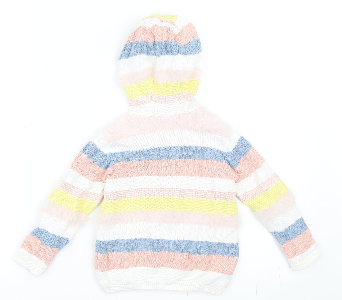 TU Girls Pink Striped  Full Zip Jumper Size 18-24 Months