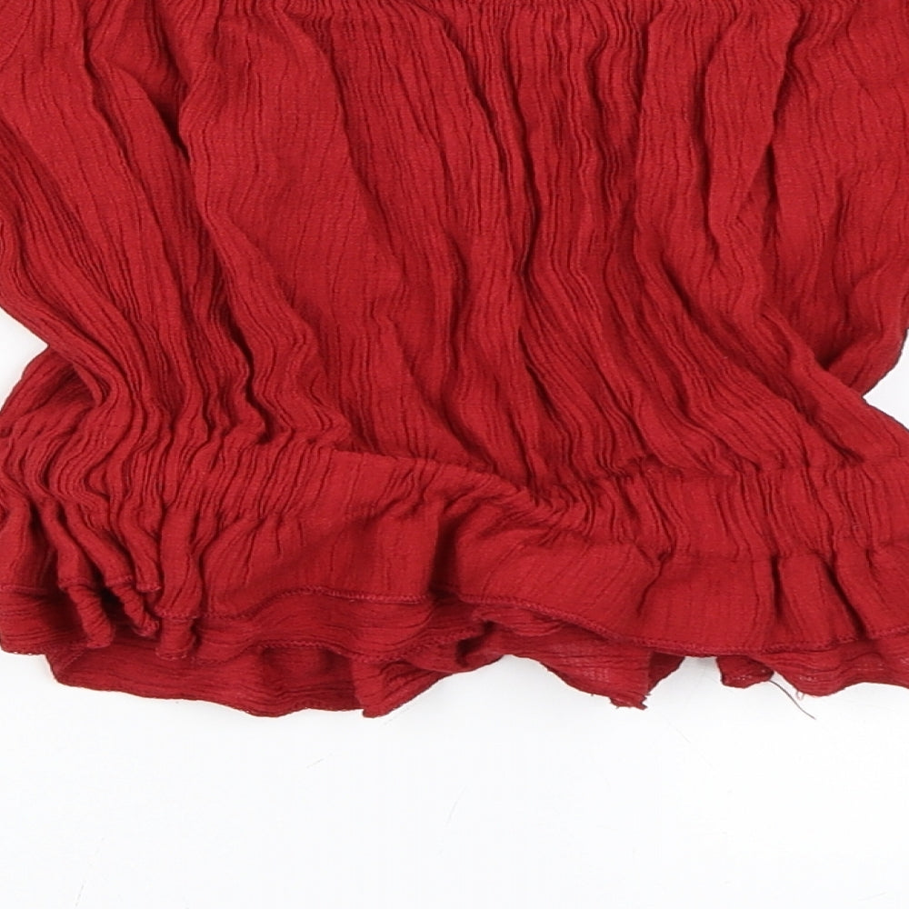 Preworn Womens Red   Cropped Blouse Size S