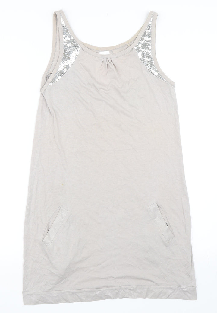 Oasis Womens Grey Tank Dress Size S