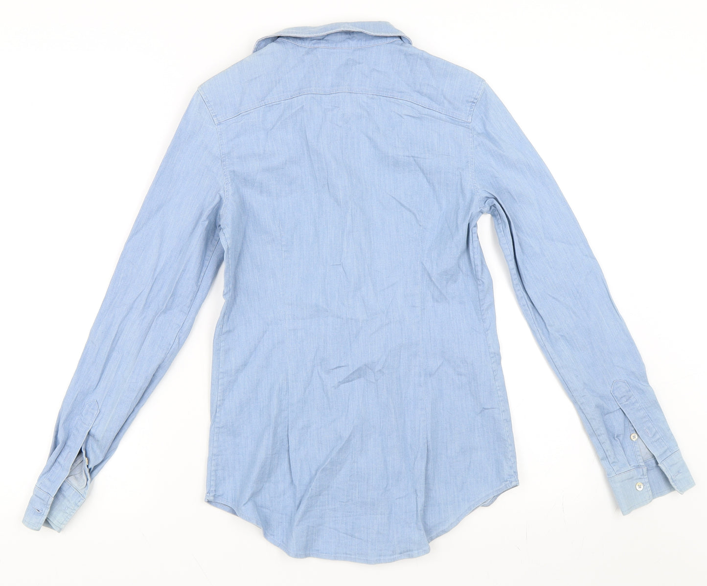 Massimo Dutti Womens Blue   Basic Button-Up Size 34