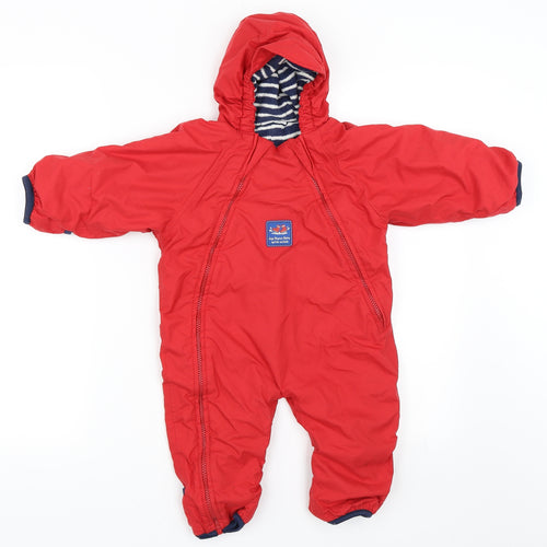 JoJo Maman Bébé Baby Red   Basic Coat Snowsuit Size 12-18 Months