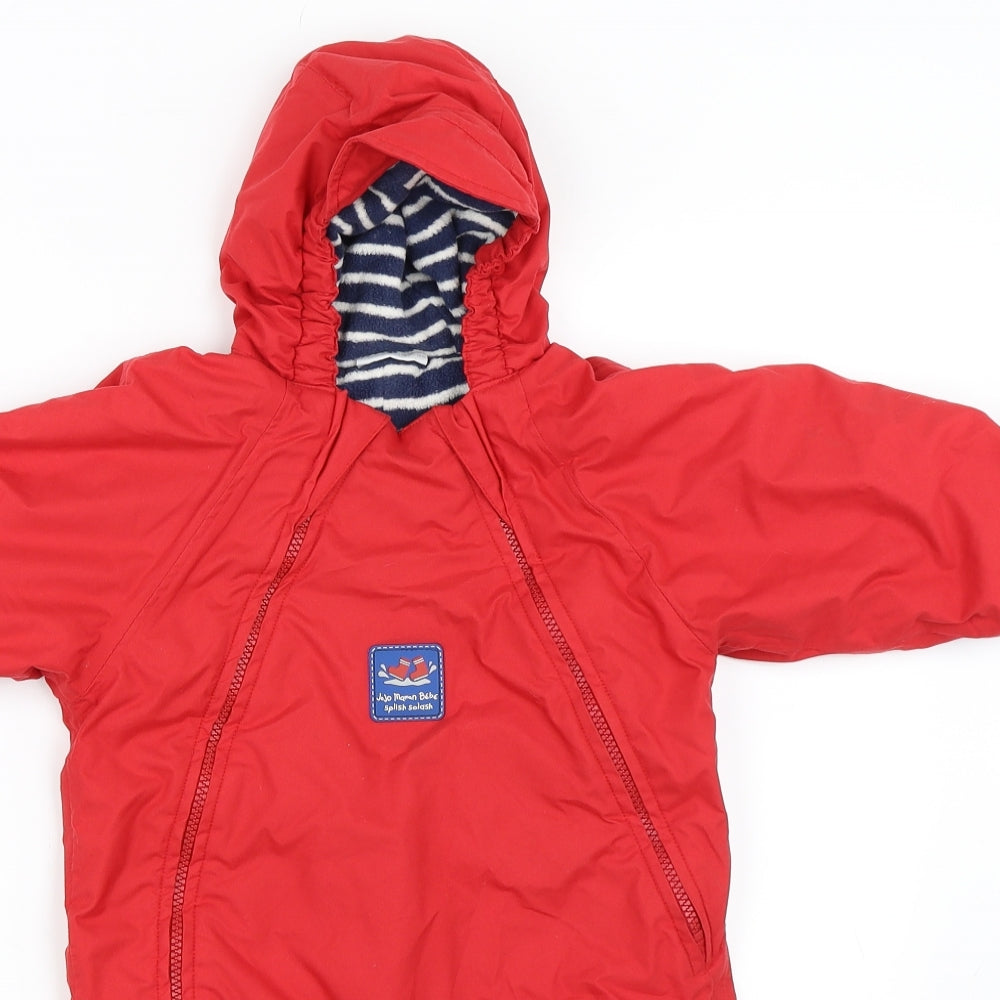 JoJo Maman Bébé Baby Red   Basic Coat Snowsuit Size 12-18 Months