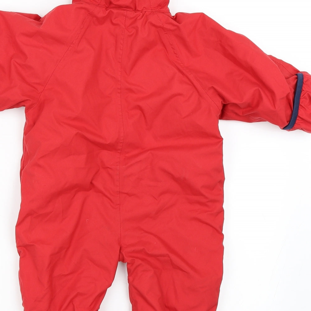JoJo Maman Bébé Baby Red   Basic Coat Snowsuit Size 12-18 Months