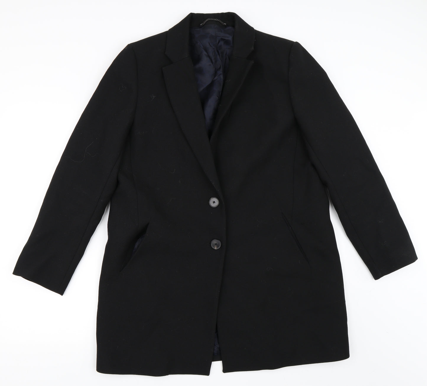 Preworn Womens Black   Overcoat Coat Size L
