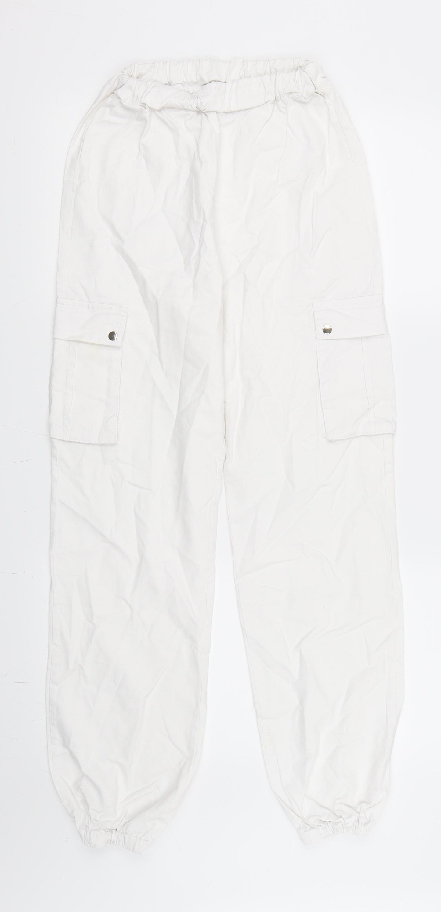 PRETTYLITTLETHING Womens White   Jogger Trousers Size 4 L27 in