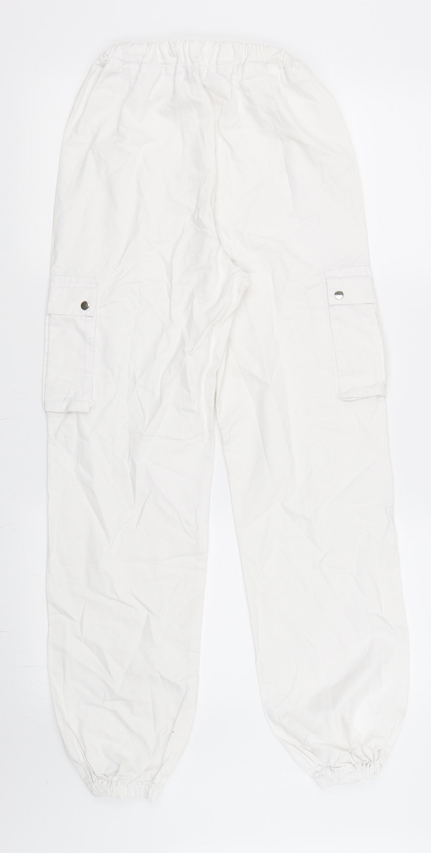 PRETTYLITTLETHING Womens White   Jogger Trousers Size 4 L27 in