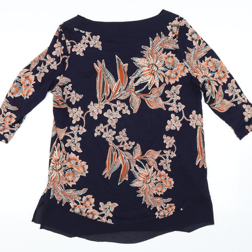 Marks and Spencer Womens Blue Floral  Tunic Blouse Size 14