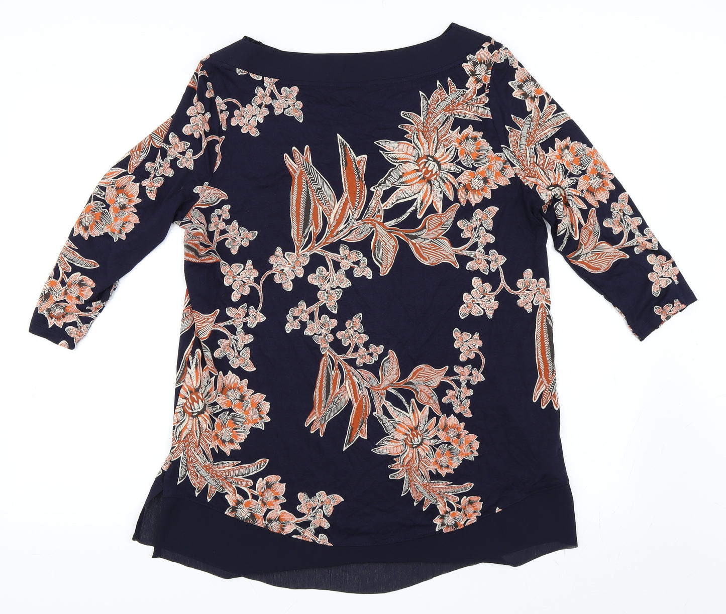 Marks and Spencer Womens Blue Floral  Tunic Blouse Size 14