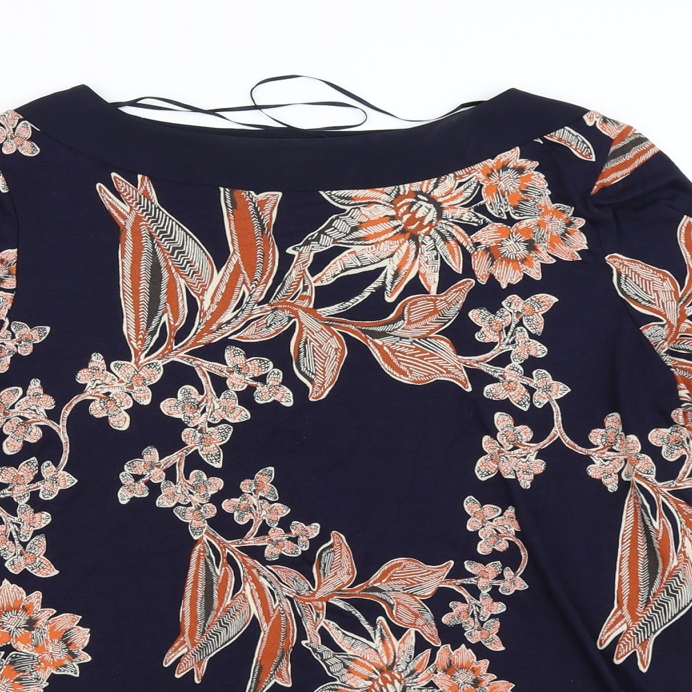Marks and Spencer Womens Blue Floral  Tunic Blouse Size 14