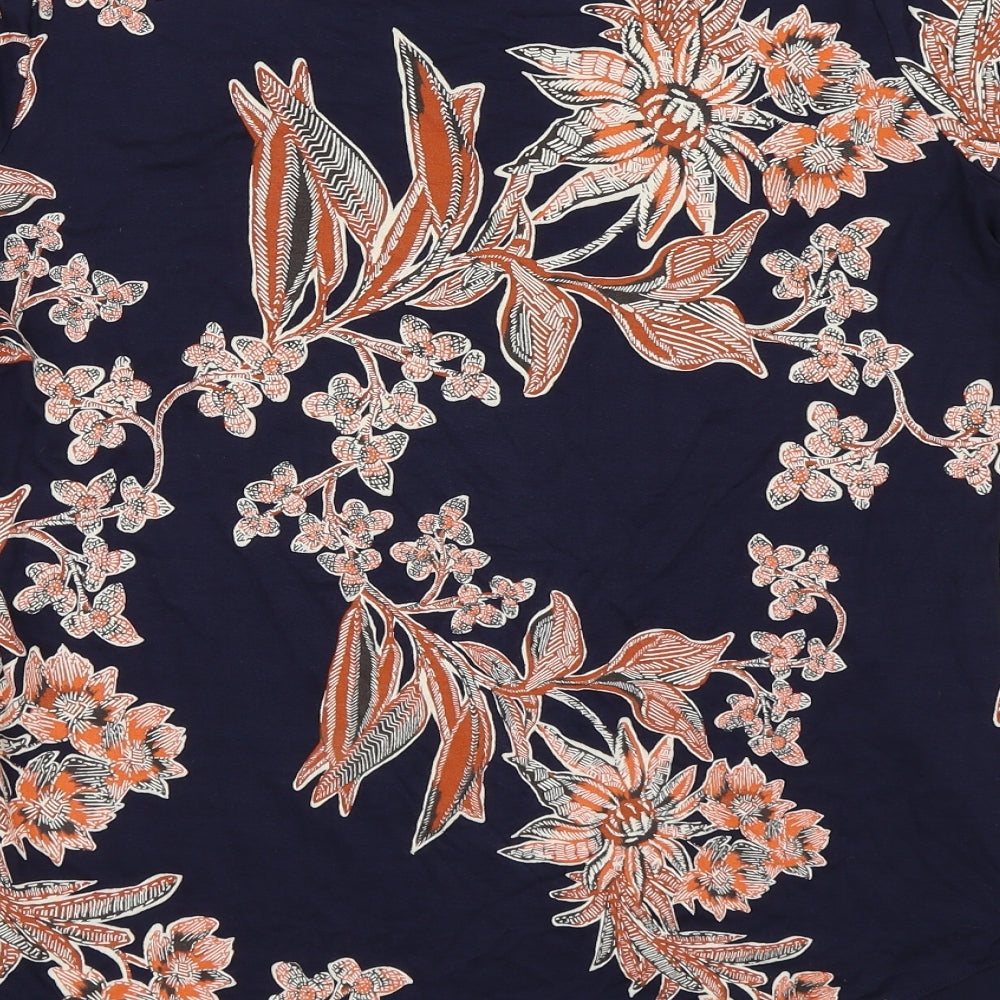 Marks and Spencer Womens Blue Floral  Tunic Blouse Size 14