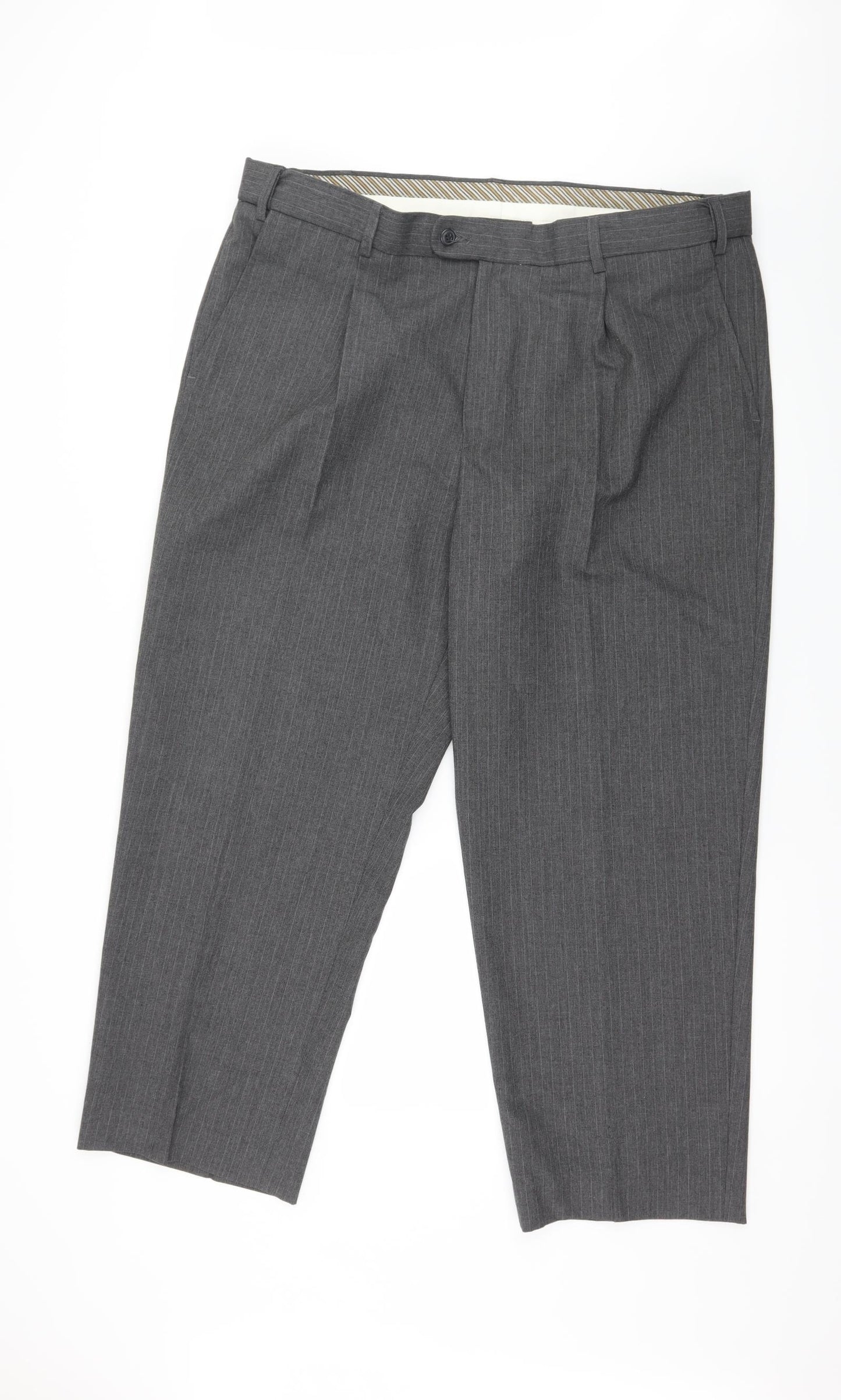 Dunnes Womens Grey Striped  Trousers  Size 40 in L29 in