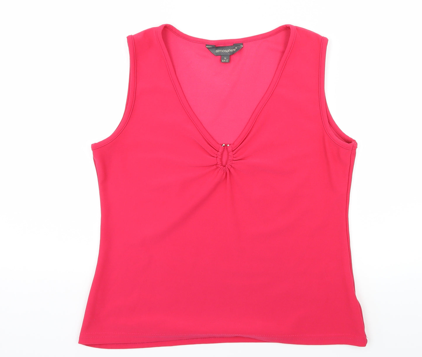 Atmosphere Womens Pink Striped Jersey Basic Tank Size 14