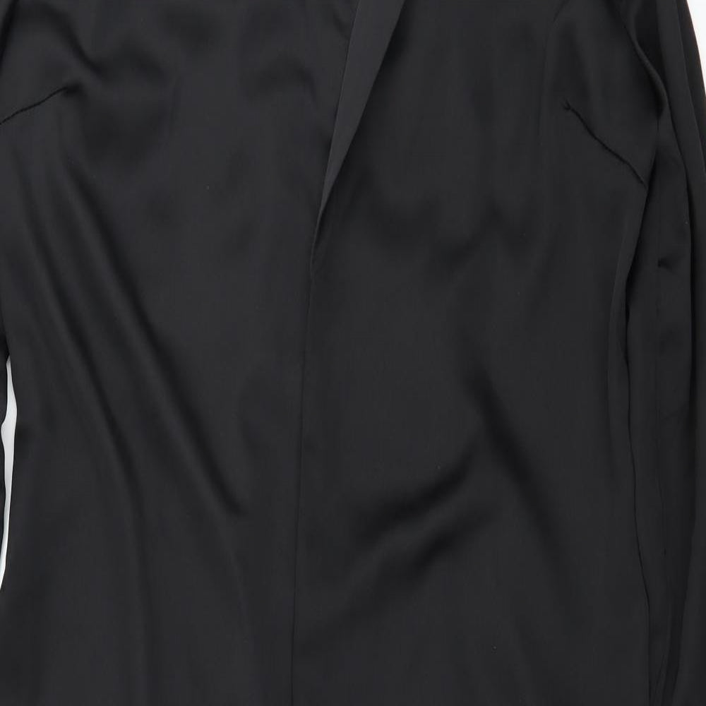 Missduied Womens Black Floral Satin Kimono Blouse Size 8