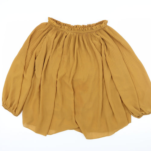 Preworn Womens Yellow   Basic Blouse One Size
