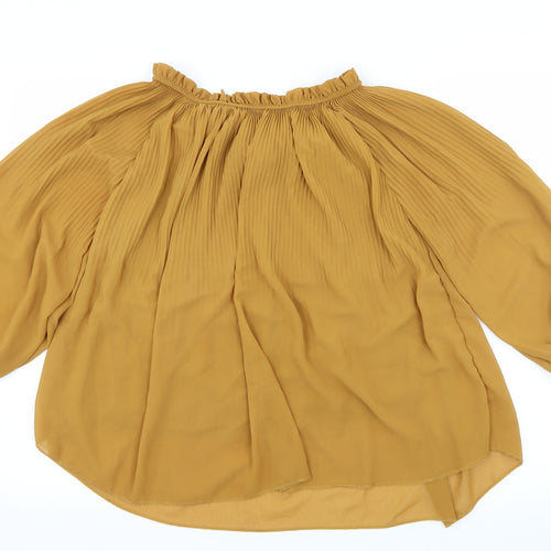 Preworn Womens Yellow   Basic Blouse One Size