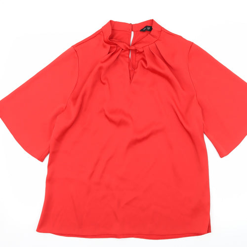 F&F Womens Red  Satin Basic Blouse Size 14