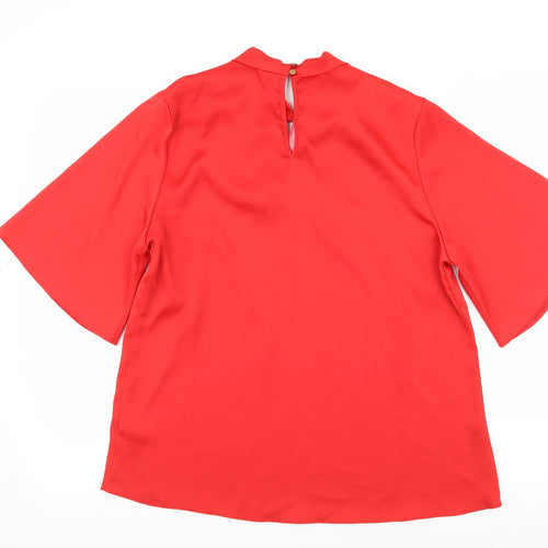 F&F Womens Red  Satin Basic Blouse Size 14
