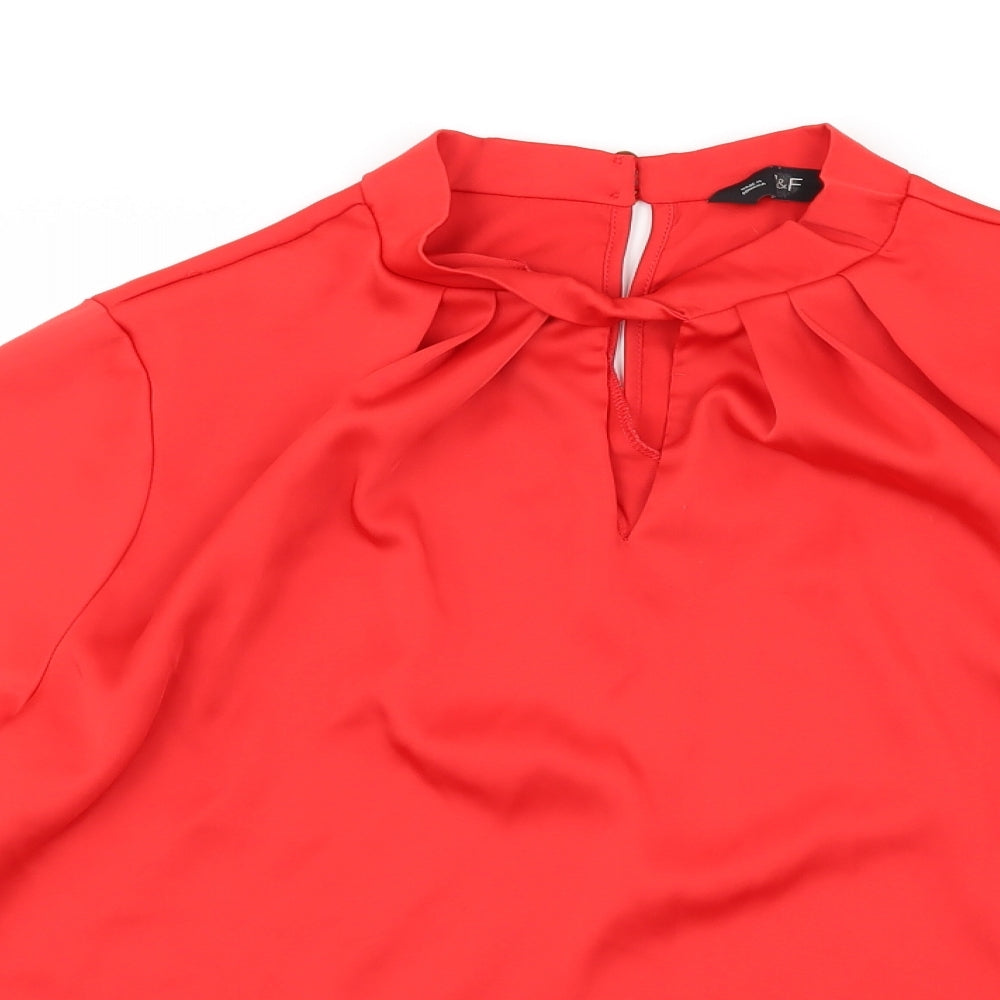 F&F Womens Red  Satin Basic Blouse Size 14