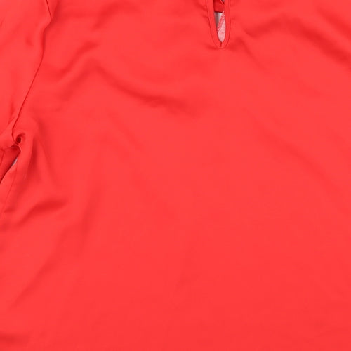 F&F Womens Red  Satin Basic Blouse Size 14