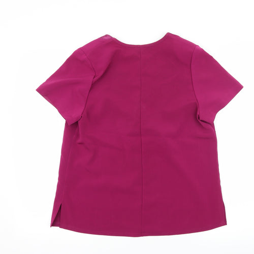 Special Collection Womens Pink  Satin Basic Blouse Size 14