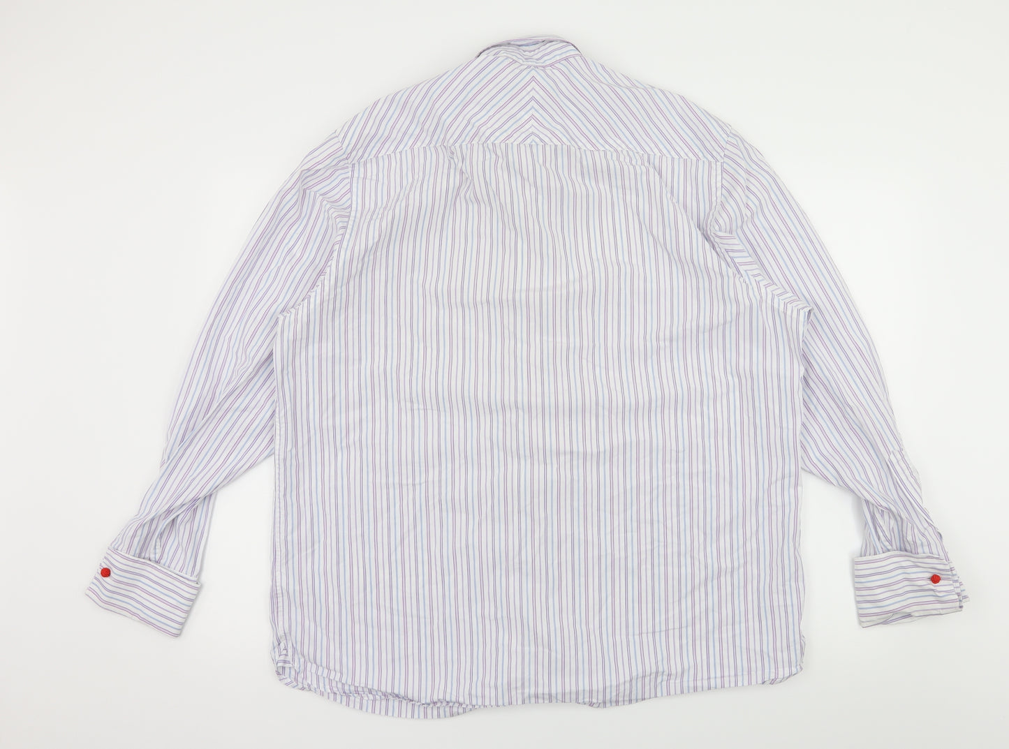 Skopes Mens Purple Striped   Dress Shirt Size 17