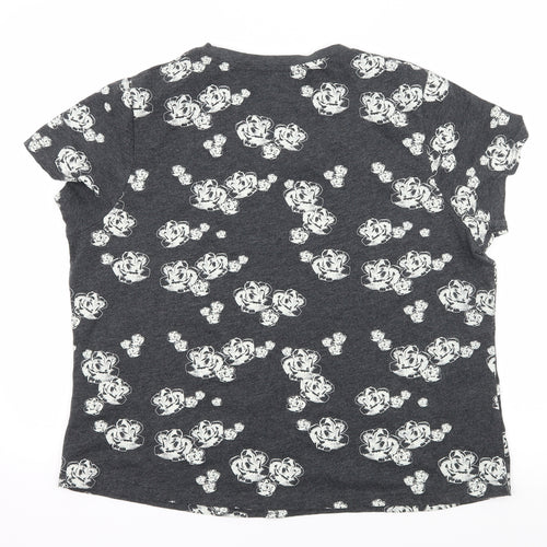 Very Womens Grey Floral Jersey Top Pyjama Top Size 18