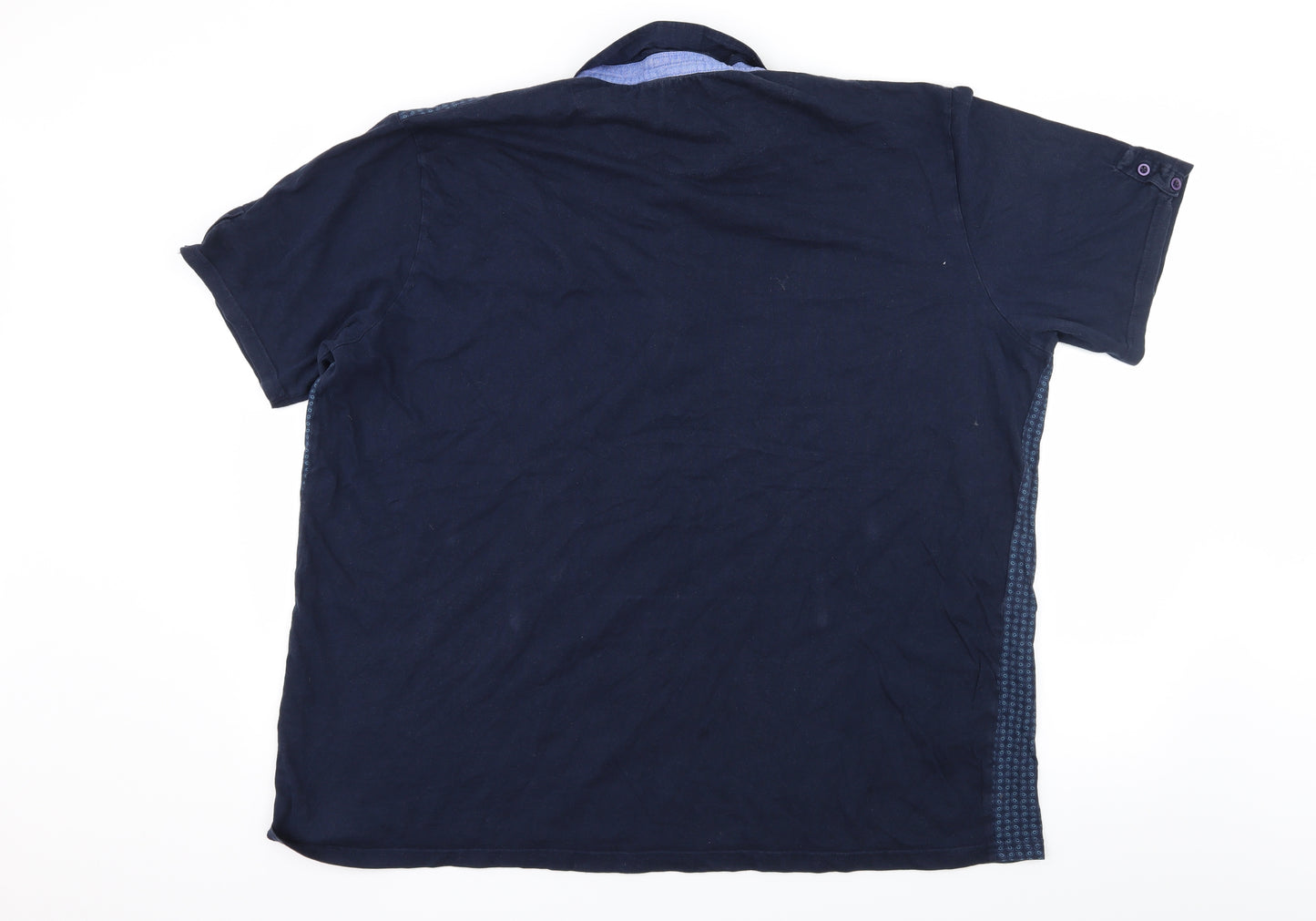Jacamo Mens Blue Polka Dot Jersey  Polo Size XL